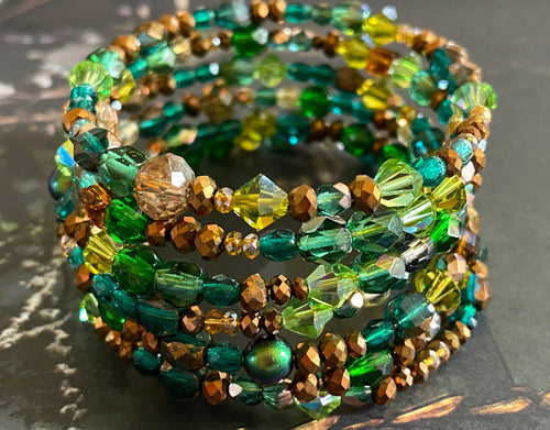 Cosmos Emerald and Copper Bracelet