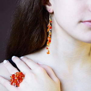 Tangerine Comet Earrings